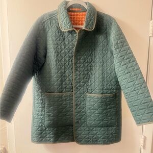 Lands End| Women  quilted jacket reversible floral